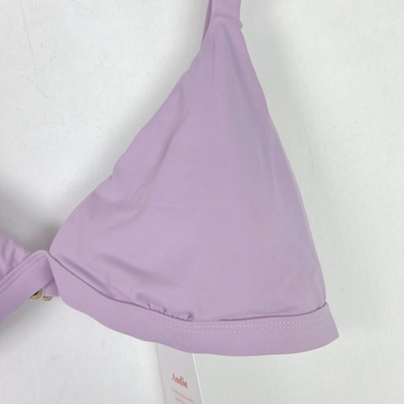 NWT Andie Swim The Caicos Top Flat Bikini Top Light Purple Size Large L NEW - Picture 3 of 9